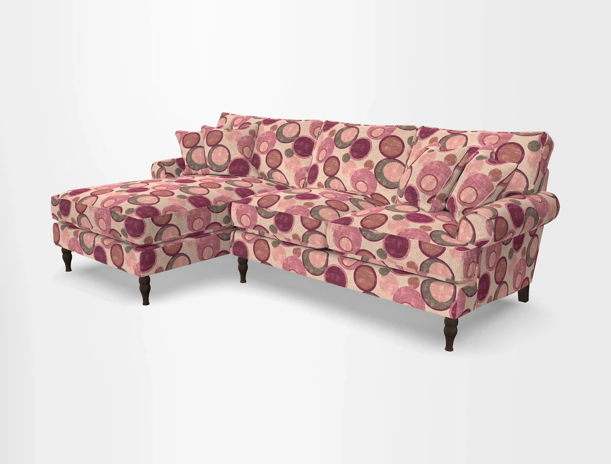 Cooksbridge chaise sofa LHF in Two Tone Plain Biscuit
