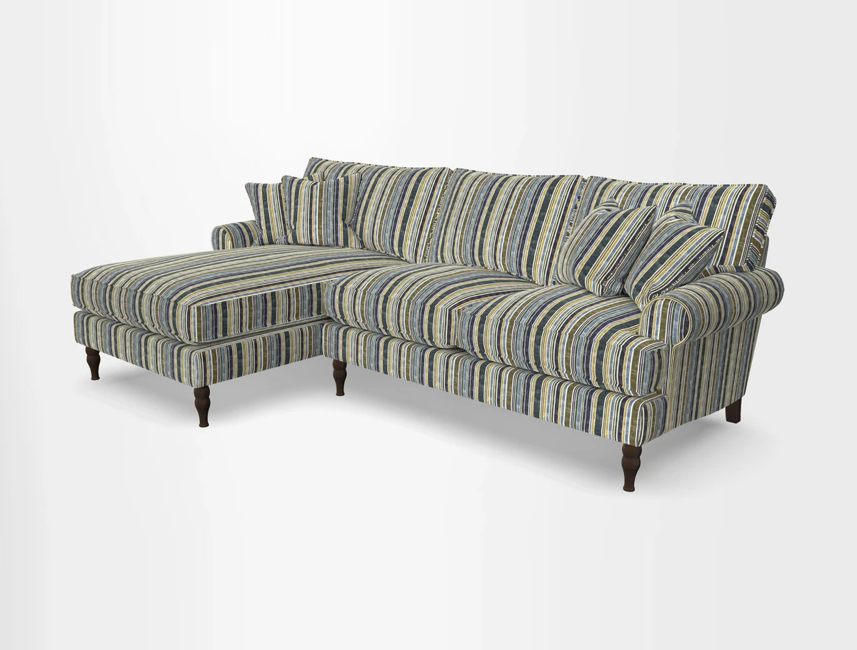 Cooksbridge chaise sofa LHF in Two Tone Plain Biscuit