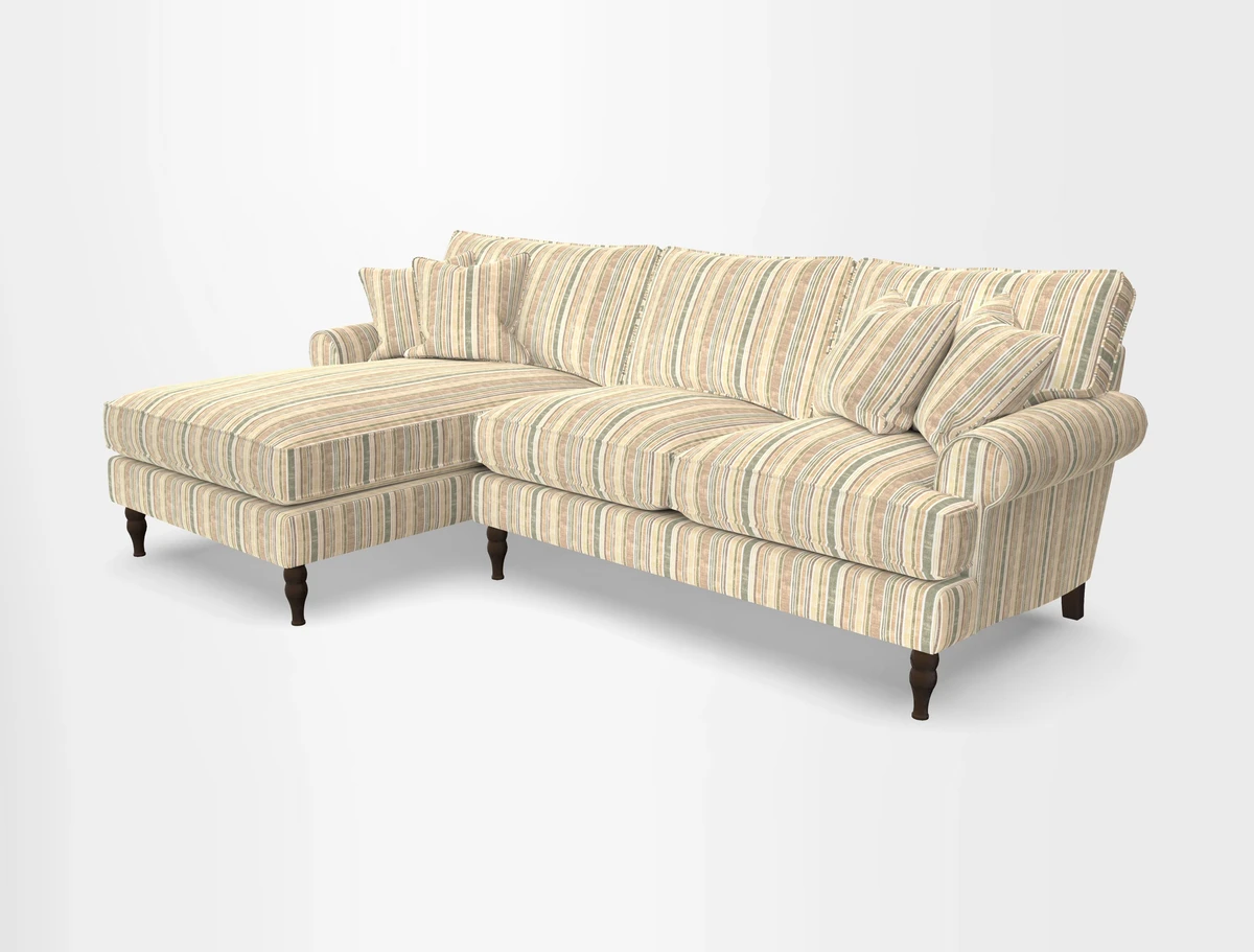 Cooksbridge chaise sofa LHF in Two Tone Plain Biscuit