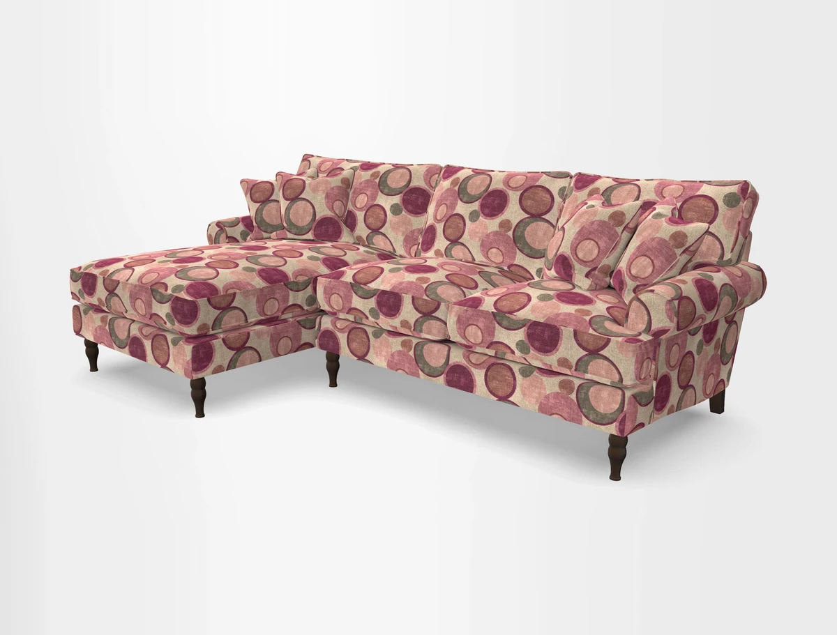 Cooksbridge chaise sofa LHF in Two Tone Plain Biscuit