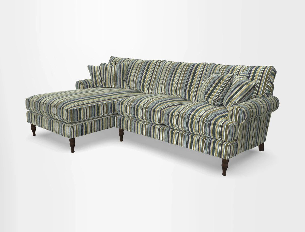 Cooksbridge chaise sofa LHF in Two Tone Plain Biscuit