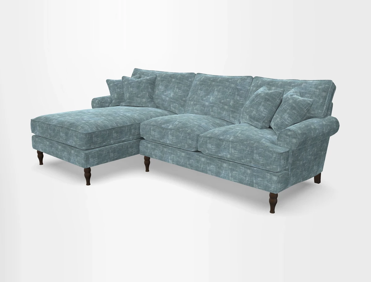 Cooksbridge chaise sofa LHF in Two Tone Plain Biscuit