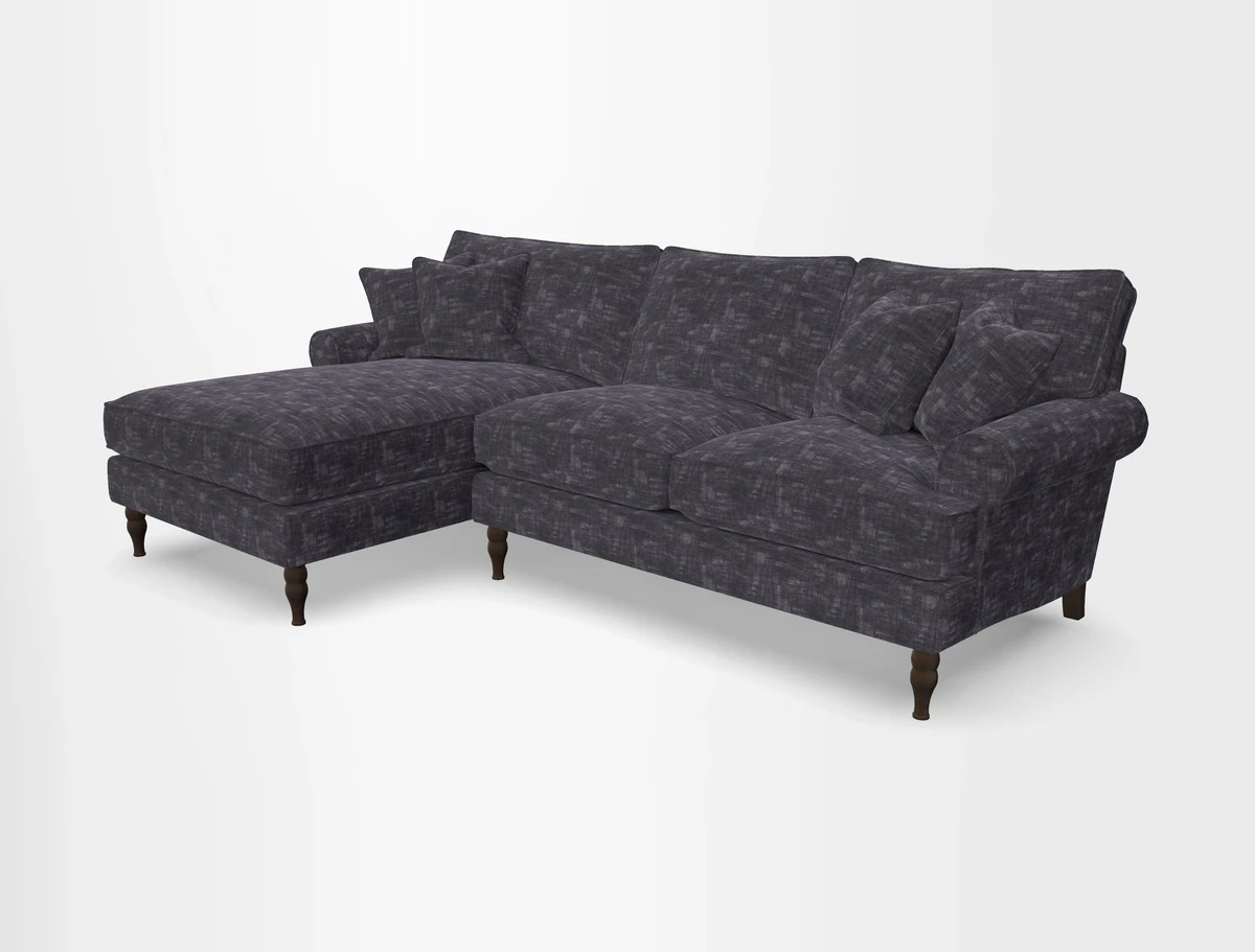 Cooksbridge chaise sofa LHF in Two Tone Plain Biscuit