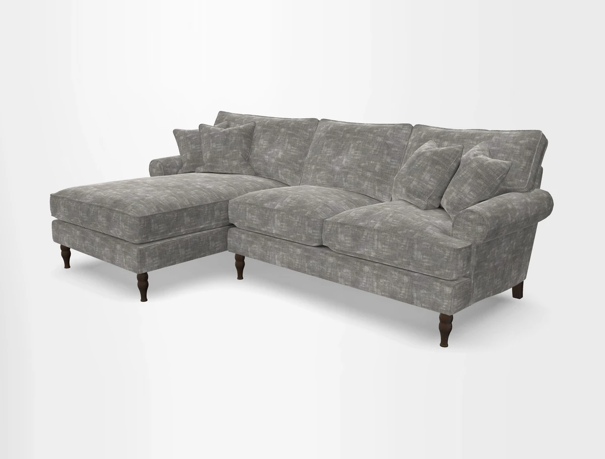 Cooksbridge chaise sofa LHF in Two Tone Plain Biscuit