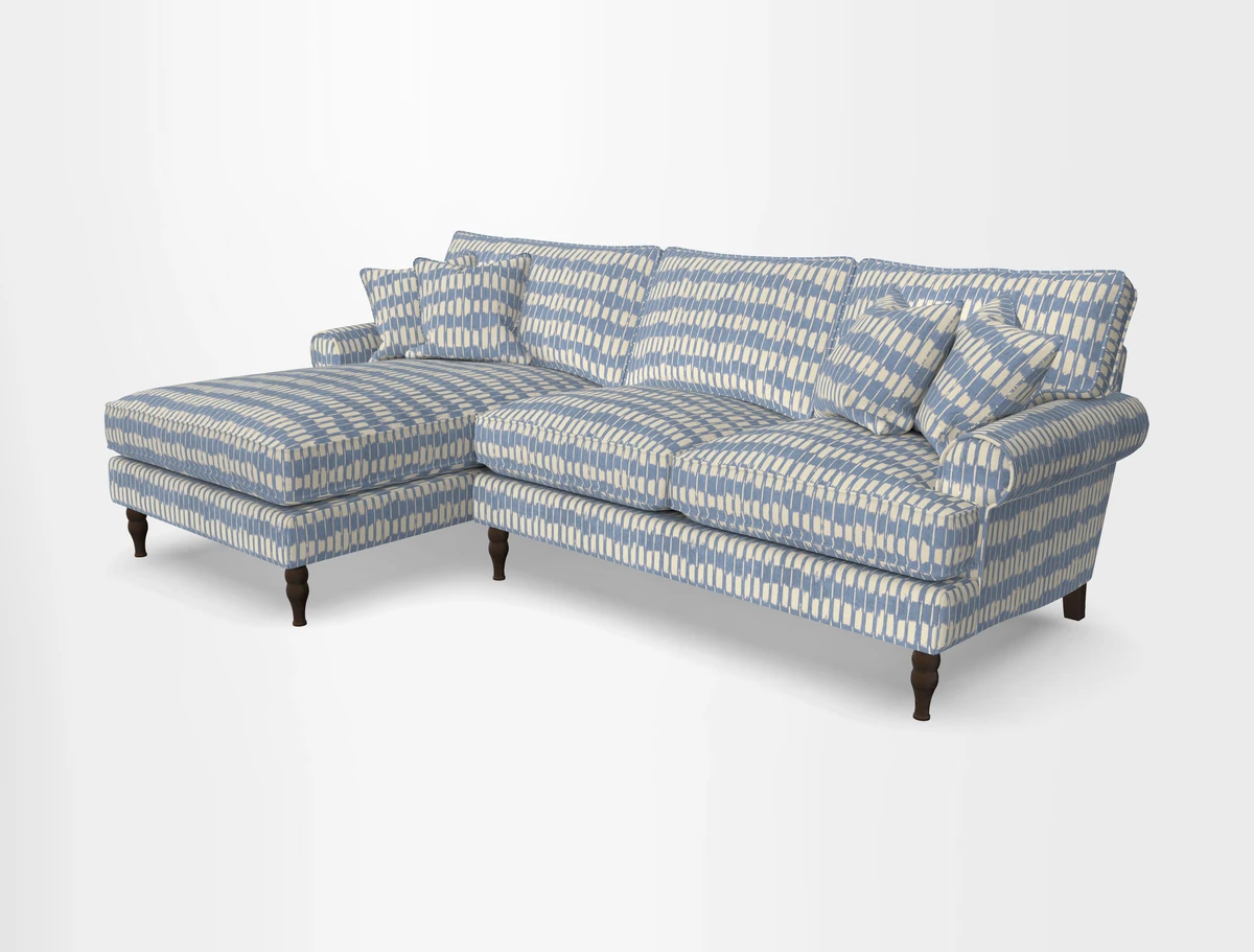 Cooksbridge chaise sofa LHF in Two Tone Plain Biscuit