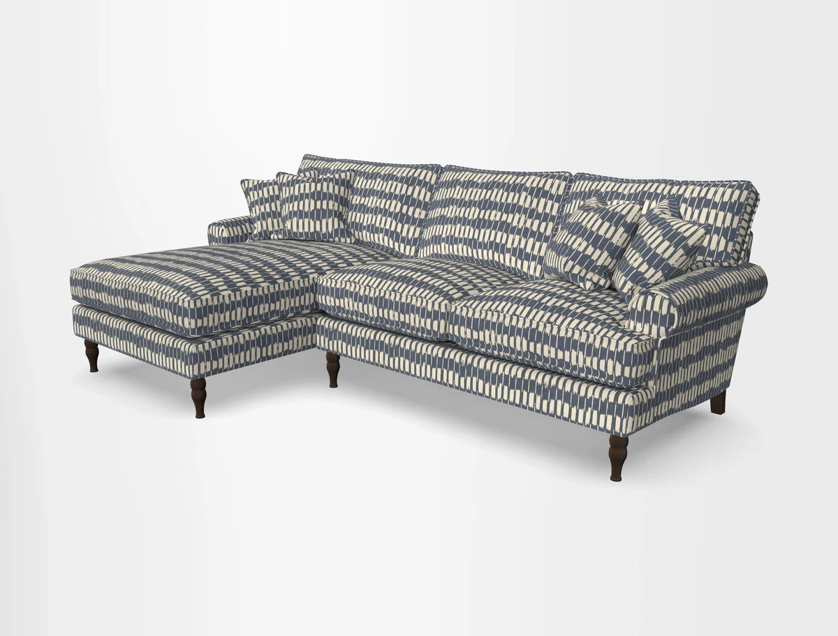 Cooksbridge chaise sofa LHF in Two Tone Plain Biscuit