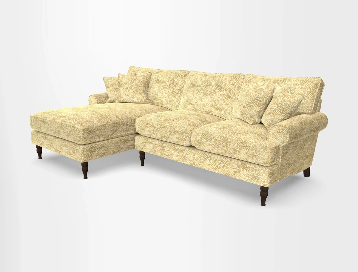 Cooksbridge chaise sofa LHF in Two Tone Plain Biscuit