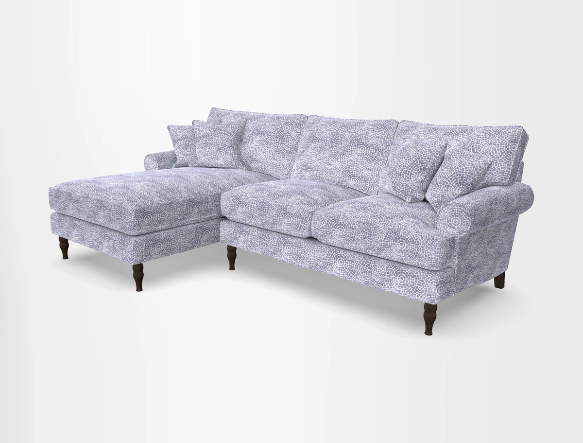 Cooksbridge chaise sofa LHF in Two Tone Plain Biscuit