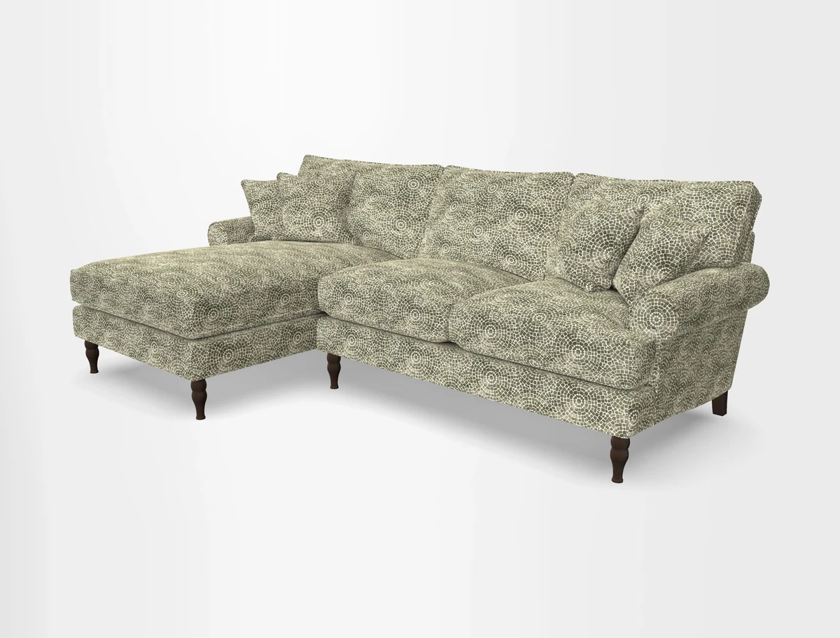 Cooksbridge chaise sofa LHF in Two Tone Plain Biscuit