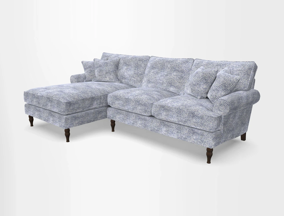 Cooksbridge chaise sofa LHF in Two Tone Plain Biscuit