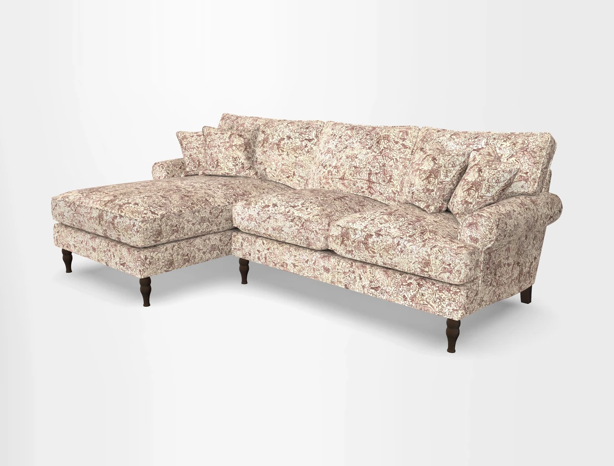 Cooksbridge chaise sofa LHF in Two Tone Plain Biscuit