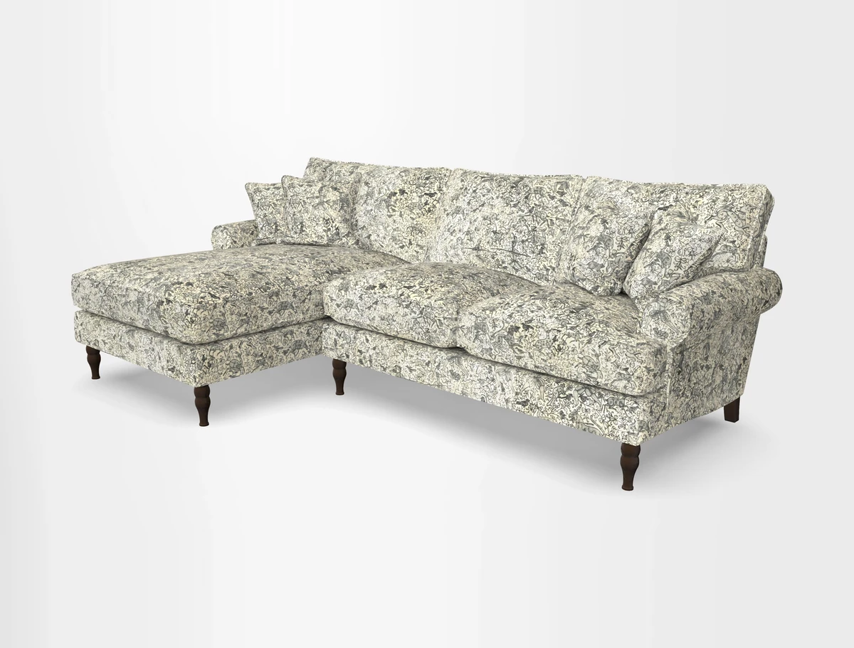 Cooksbridge chaise sofa LHF in Two Tone Plain Biscuit