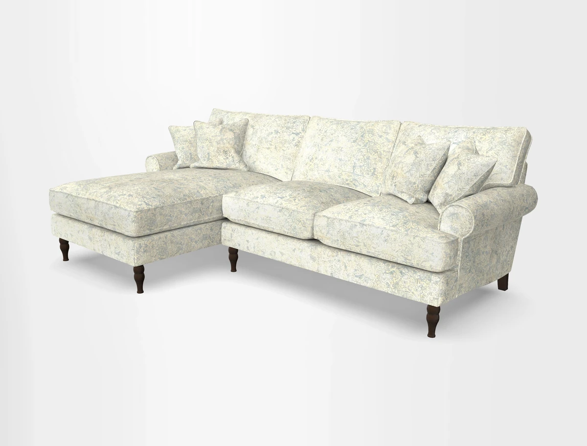 Cooksbridge chaise sofa LHF in Two Tone Plain Biscuit