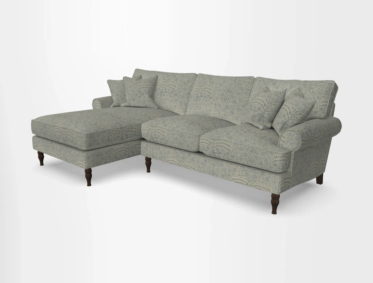 Cooksbridge chaise sofa LHF in Two Tone Plain Biscuit
