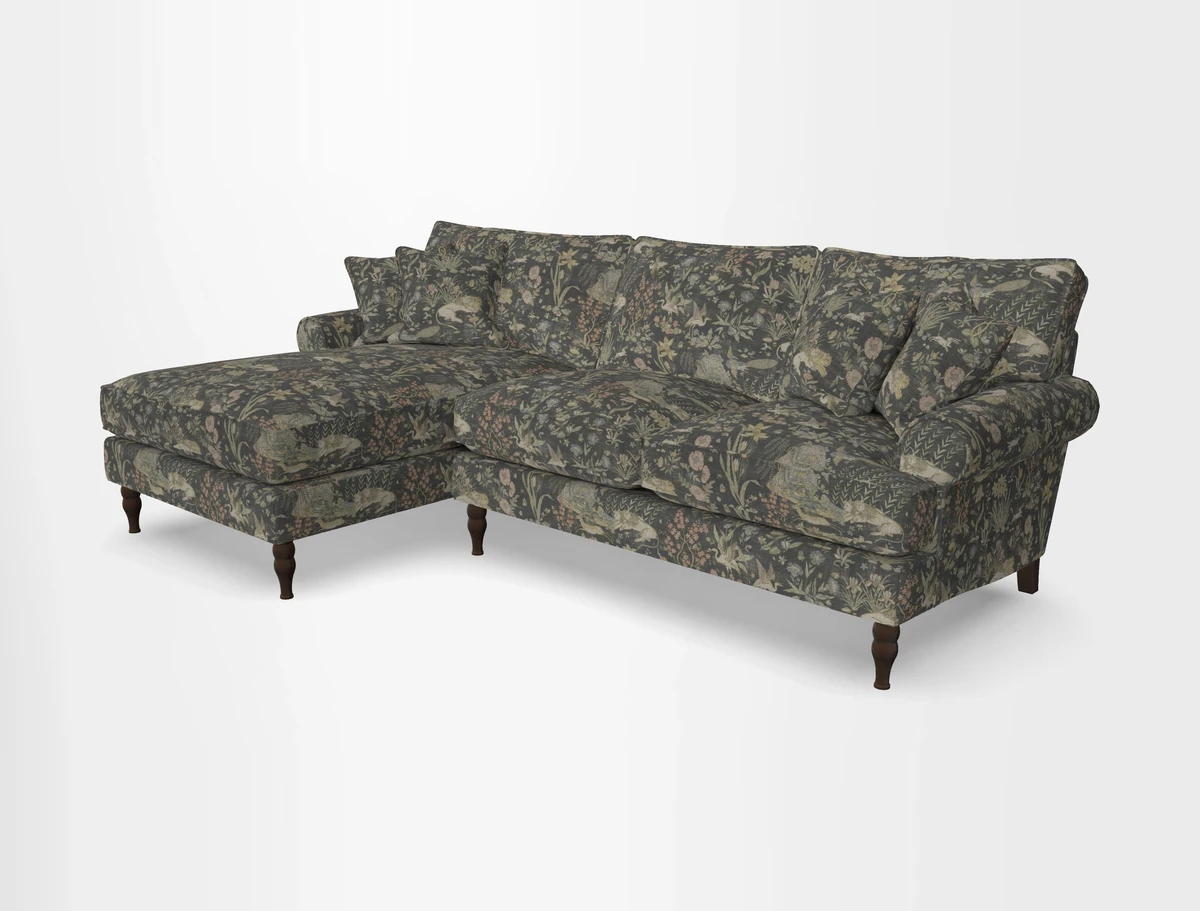 Cooksbridge chaise sofa LHF in Two Tone Plain Biscuit