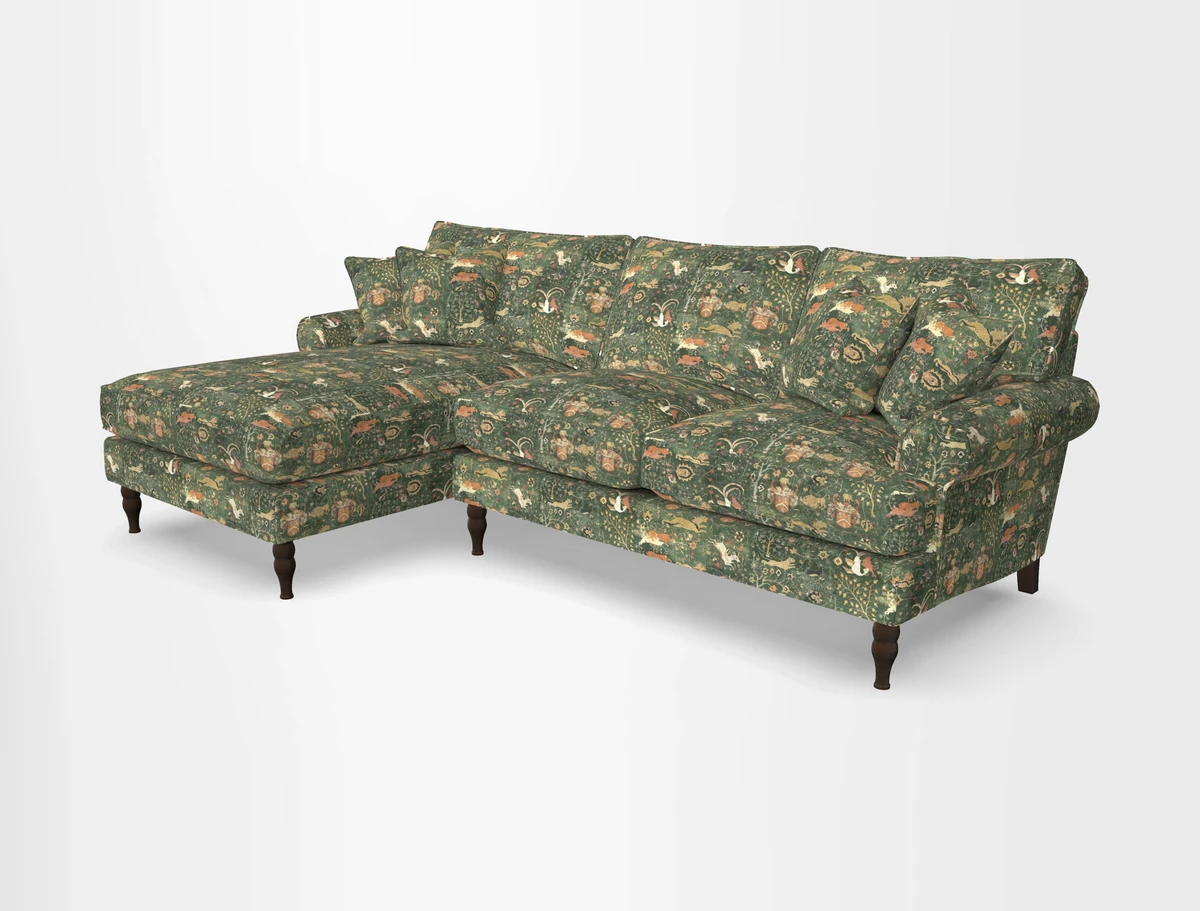 Cooksbridge chaise sofa LHF in Two Tone Plain Biscuit