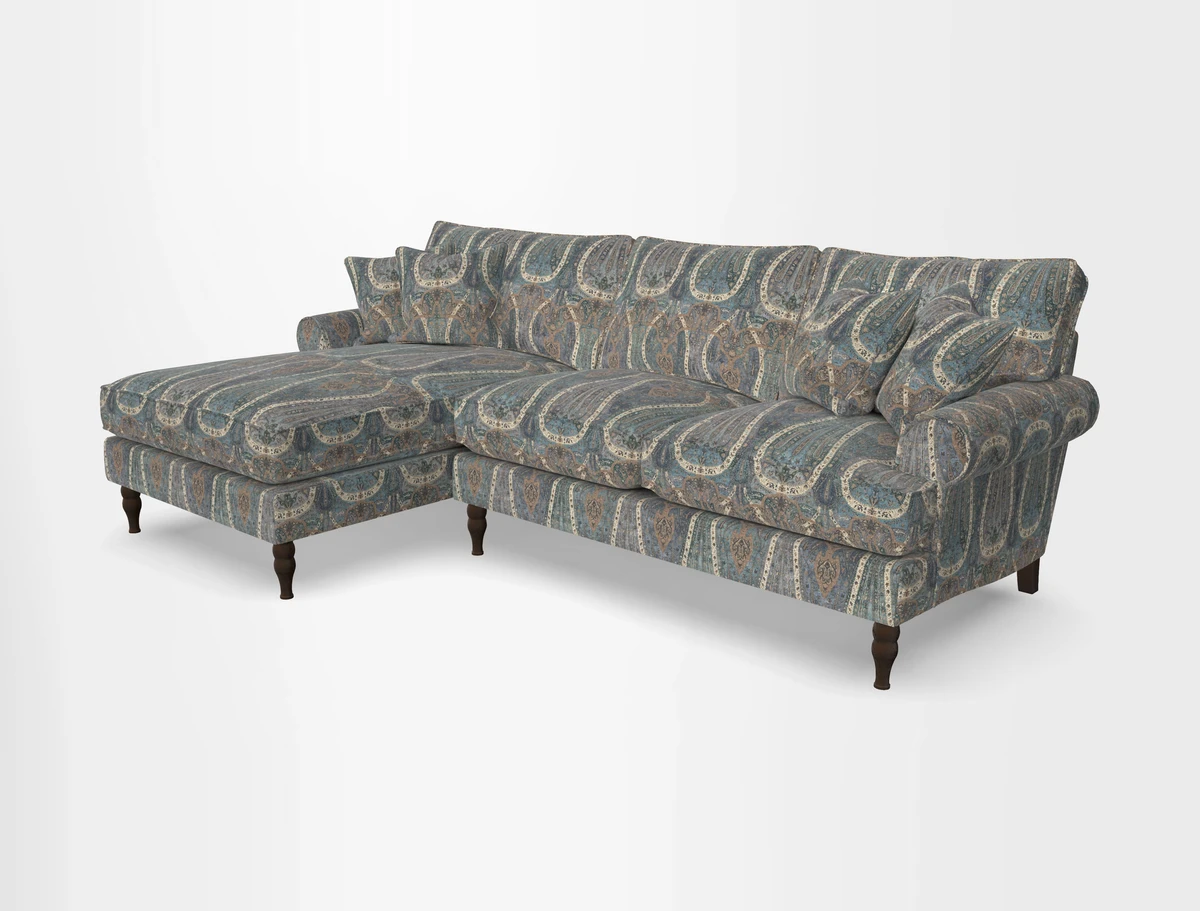 Cooksbridge chaise sofa LHF in Two Tone Plain Biscuit