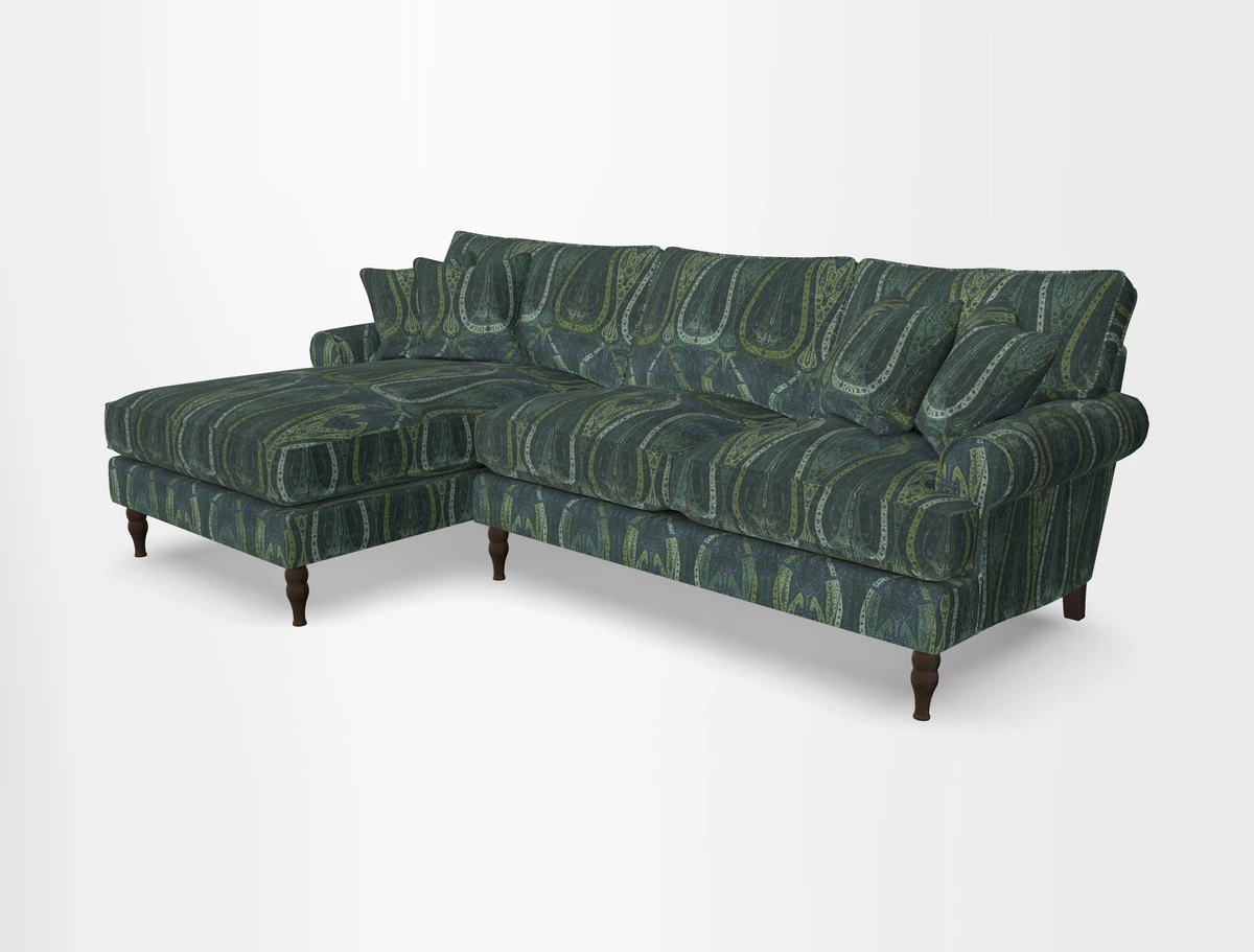 Cooksbridge chaise sofa LHF in Two Tone Plain Biscuit