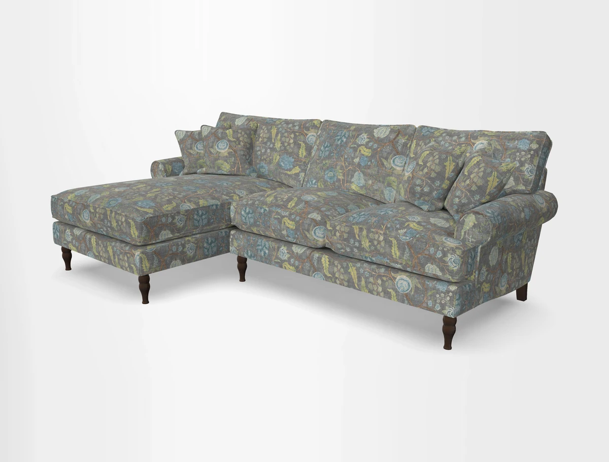 Cooksbridge chaise sofa LHF in Two Tone Plain Biscuit