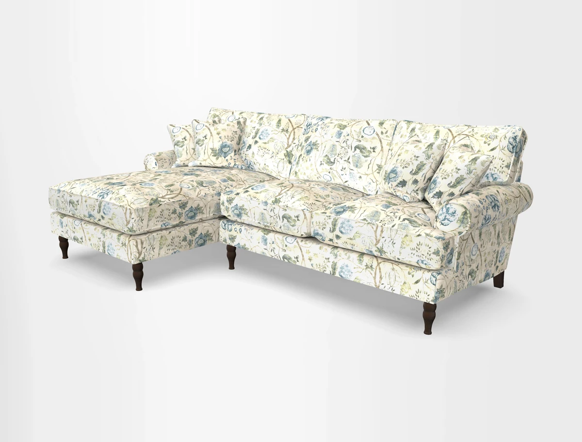 Cooksbridge chaise sofa LHF in Two Tone Plain Biscuit