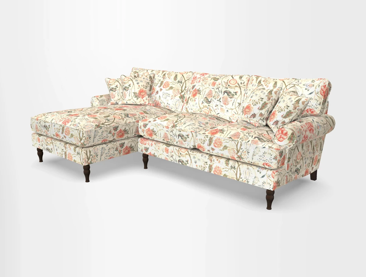 Cooksbridge chaise sofa LHF in Two Tone Plain Biscuit