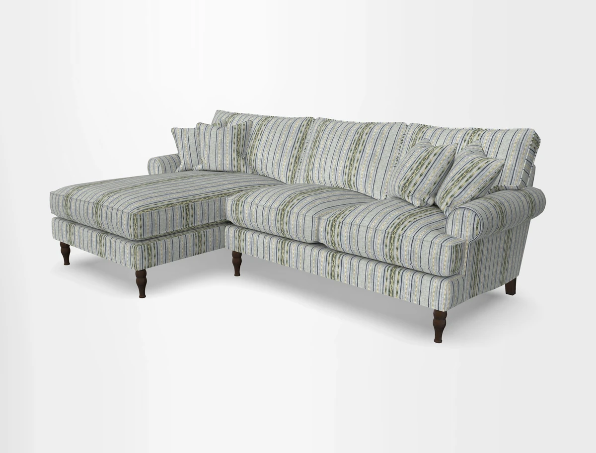 Cooksbridge chaise sofa LHF in Two Tone Plain Biscuit