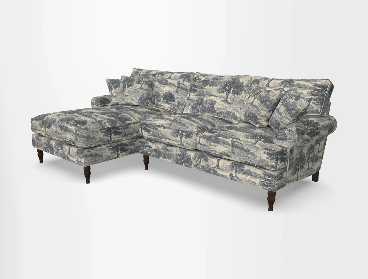 Cooksbridge chaise sofa LHF in Two Tone Plain Biscuit