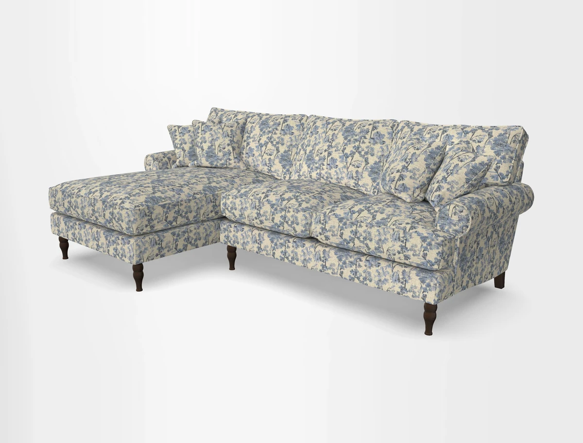 Cooksbridge chaise sofa LHF in Two Tone Plain Biscuit