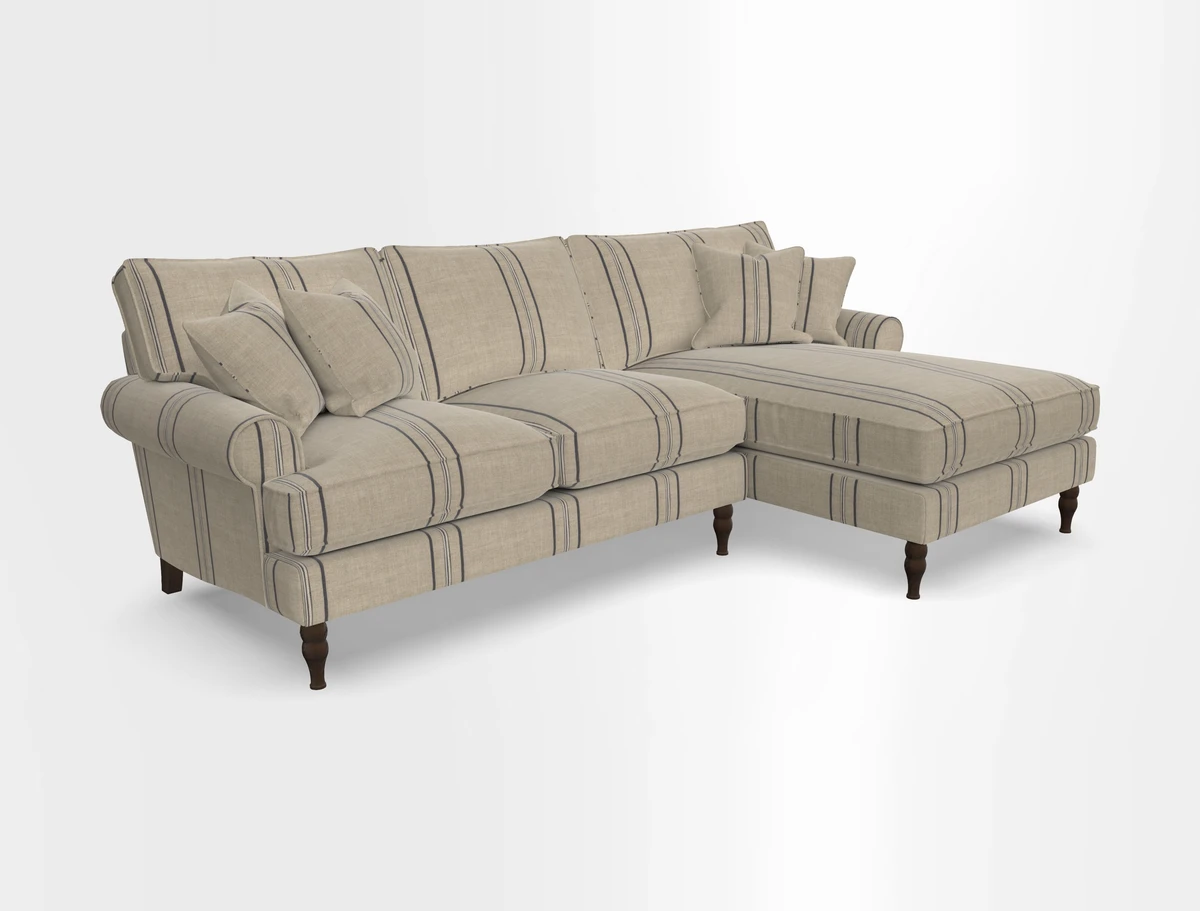 Cooksbridge chaise sofa RHF in Two Tone Plain Biscuit