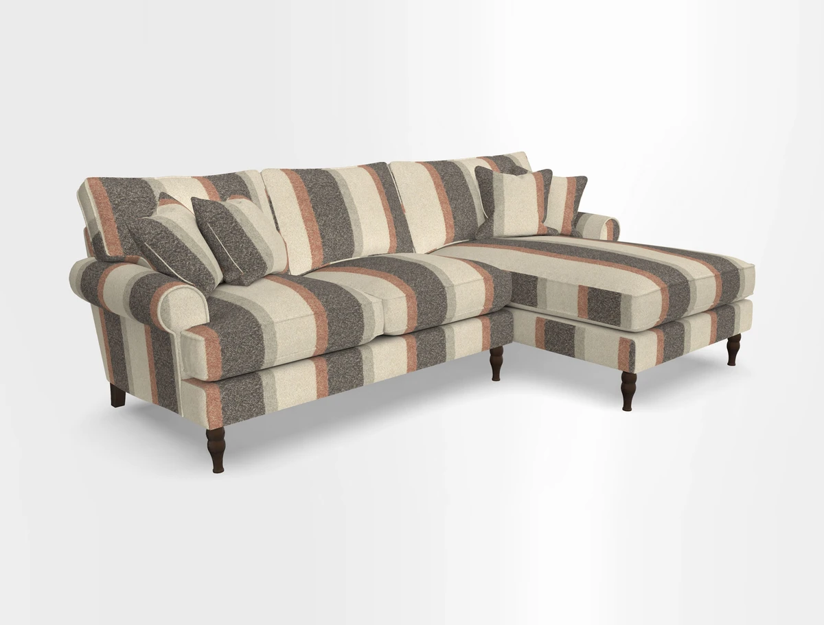 Cooksbridge chaise sofa RHF in Two Tone Plain Biscuit