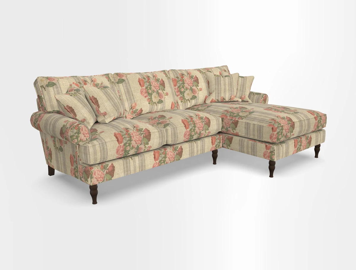 Cooksbridge chaise sofa RHF in Two Tone Plain Biscuit