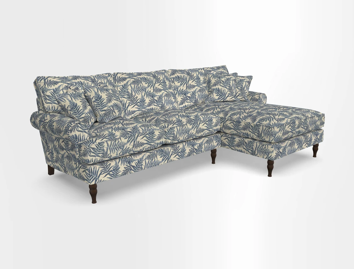 Cooksbridge chaise sofa RHF in Two Tone Plain Biscuit