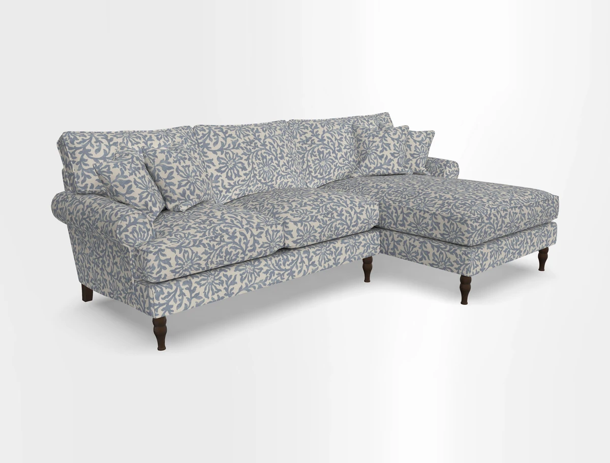 Cooksbridge chaise sofa RHF in Two Tone Plain Biscuit