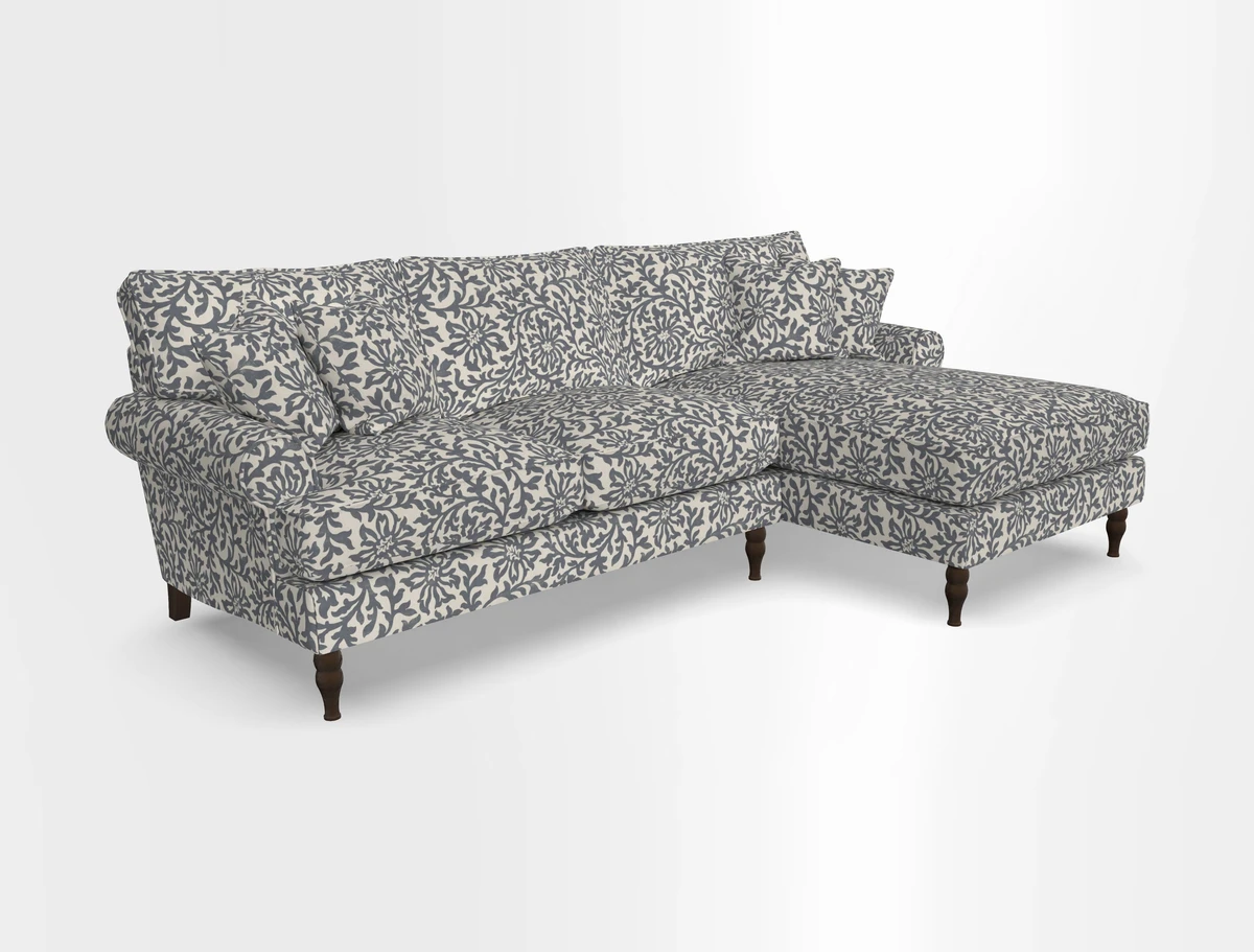Cooksbridge chaise sofa RHF in Two Tone Plain Biscuit