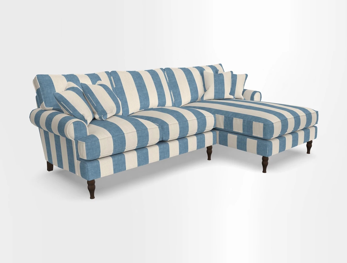 Cooksbridge chaise sofa RHF in Two Tone Plain Biscuit