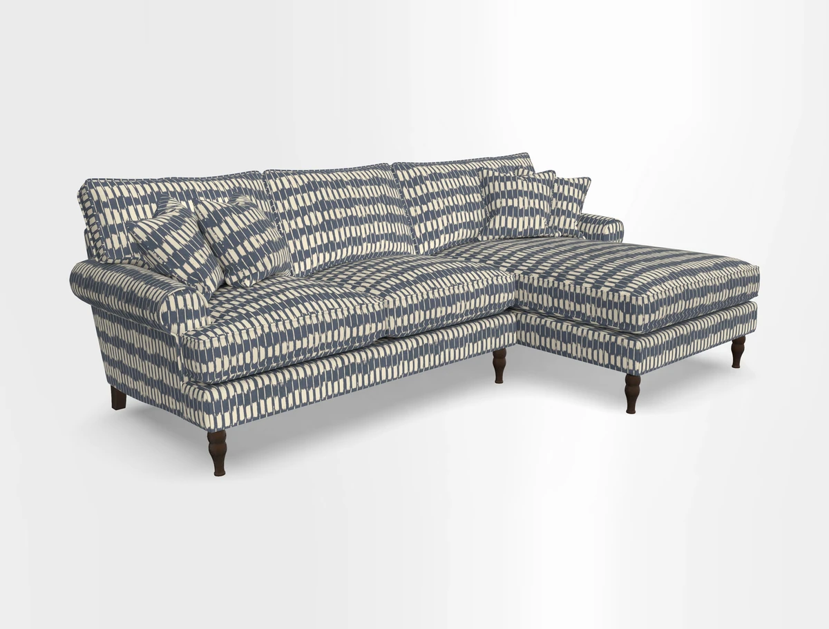Cooksbridge chaise sofa RHF in Two Tone Plain Biscuit