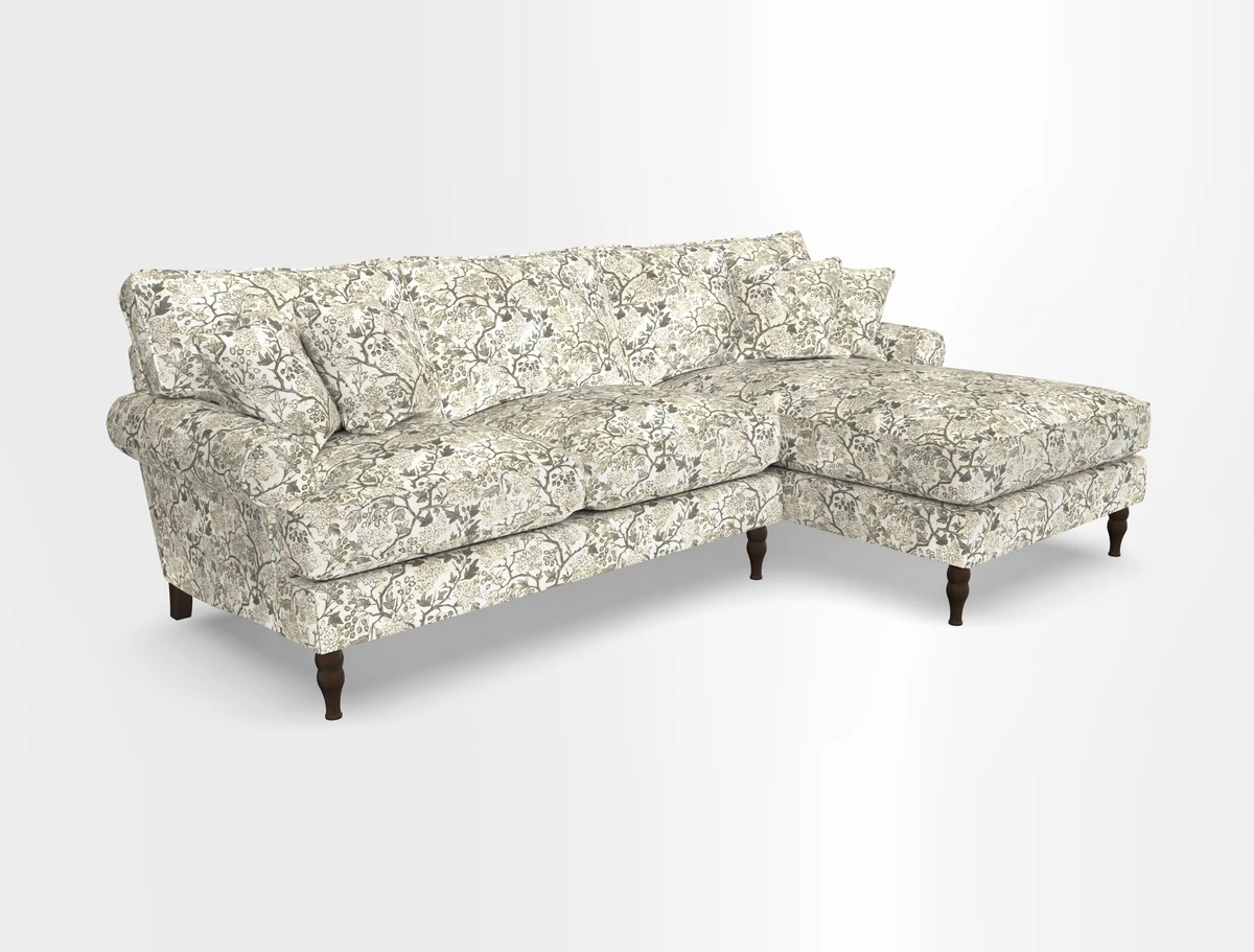 Cooksbridge chaise sofa RHF in Two Tone Plain Biscuit