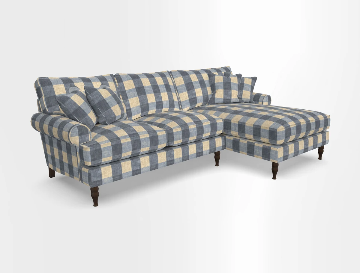 Cooksbridge chaise sofa RHF in Two Tone Plain Biscuit