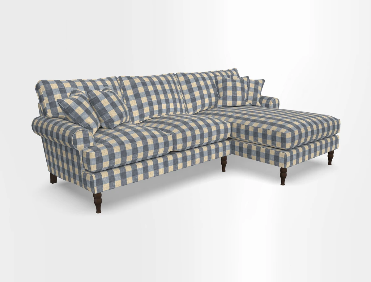 Cooksbridge chaise sofa RHF in Two Tone Plain Biscuit