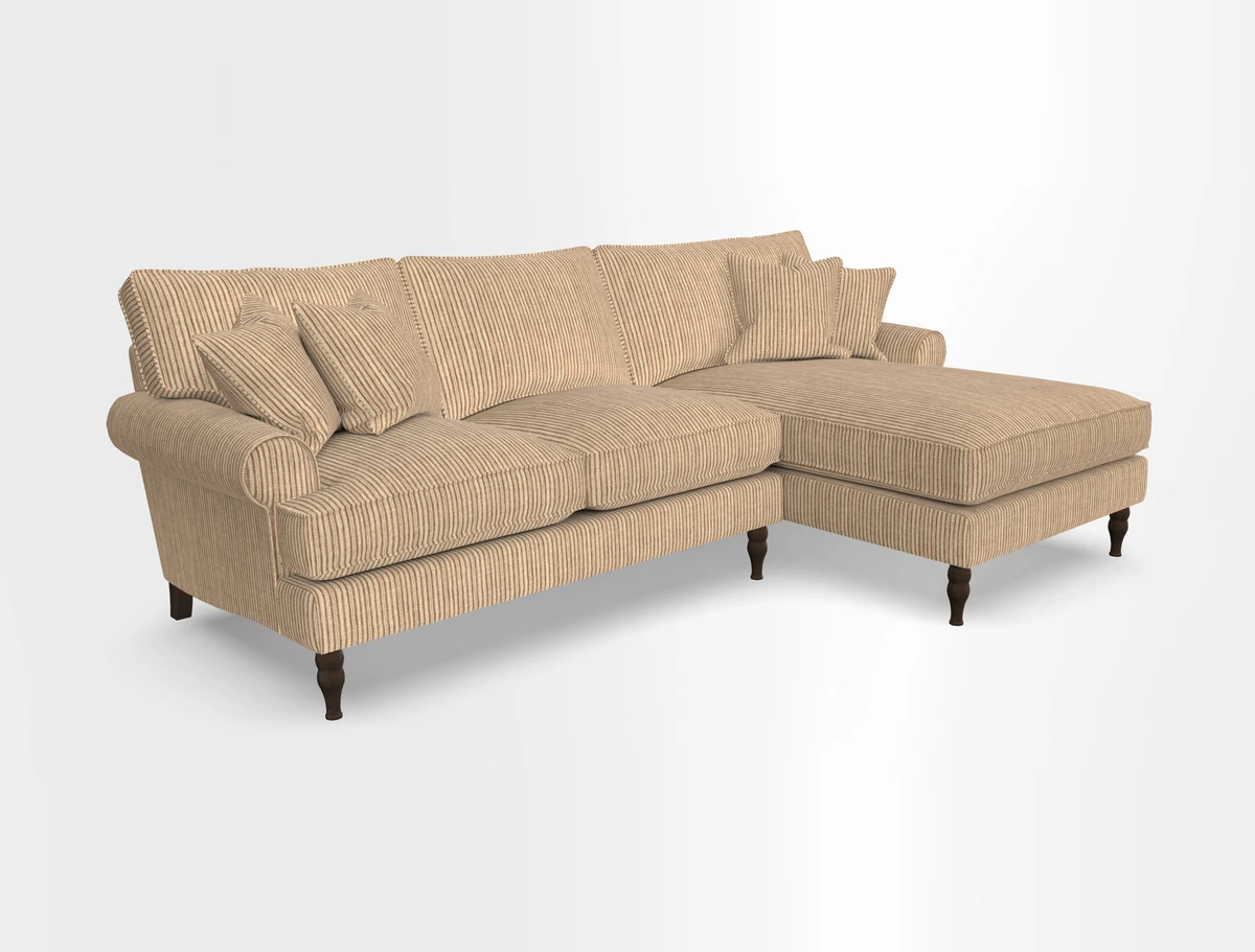Cooksbridge chaise sofa RHF in Two Tone Plain Biscuit