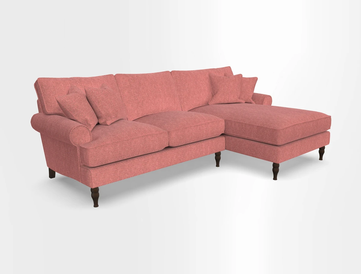 Cooksbridge chaise sofa RHF in Two Tone Plain Biscuit