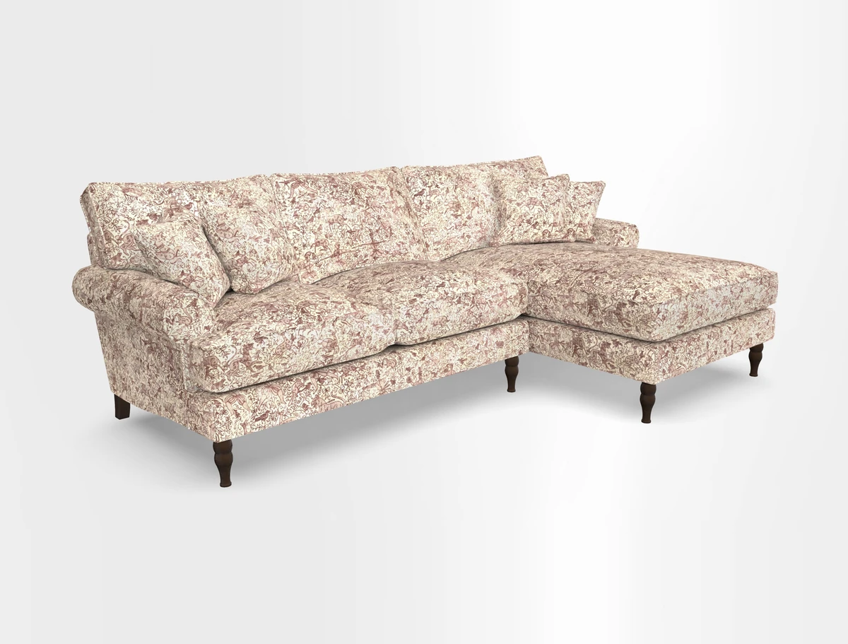 Cooksbridge chaise sofa RHF in Two Tone Plain Biscuit