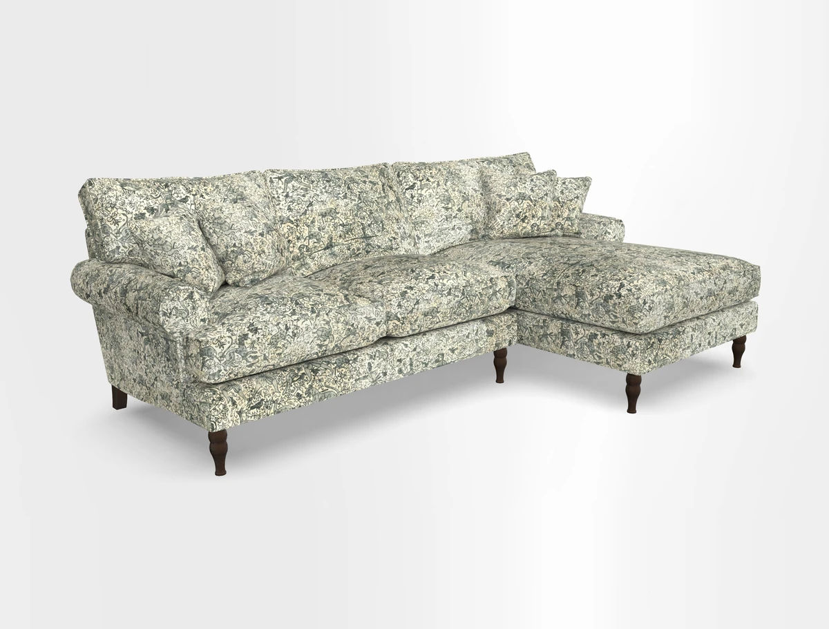 Cooksbridge chaise sofa RHF in Two Tone Plain Biscuit