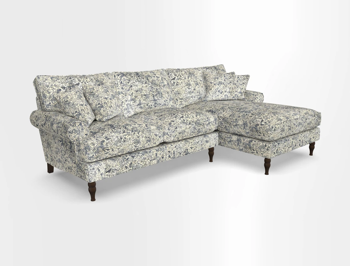 Cooksbridge chaise sofa RHF in Two Tone Plain Biscuit