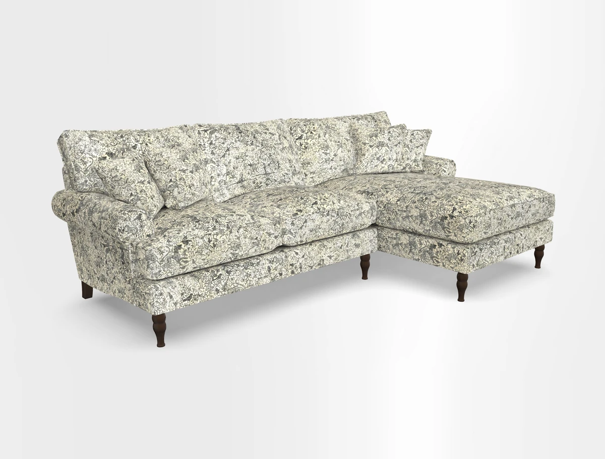 Cooksbridge chaise sofa RHF in Two Tone Plain Biscuit