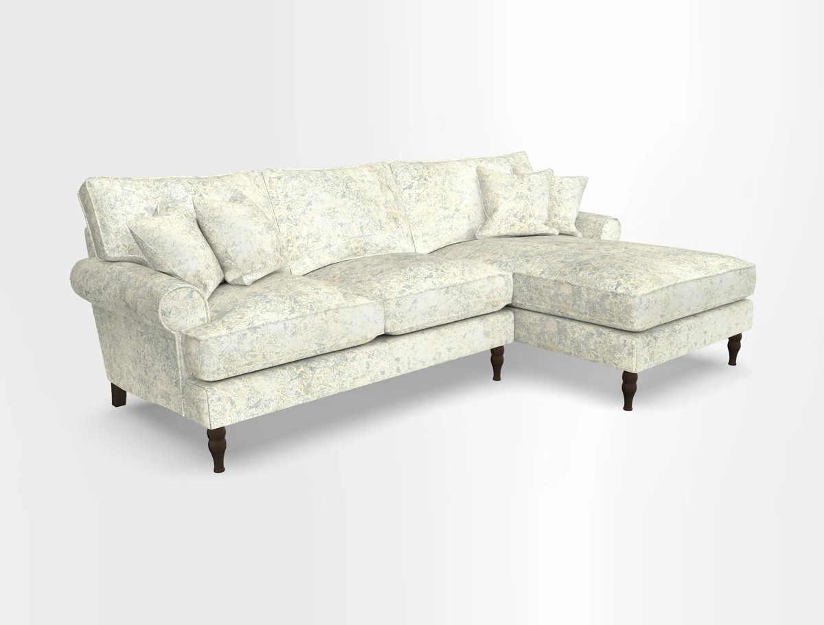 Cooksbridge chaise sofa RHF in Two Tone Plain Biscuit