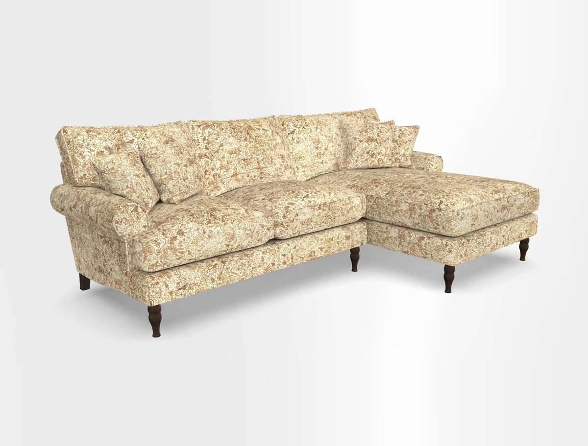Cooksbridge chaise sofa RHF in Two Tone Plain Biscuit