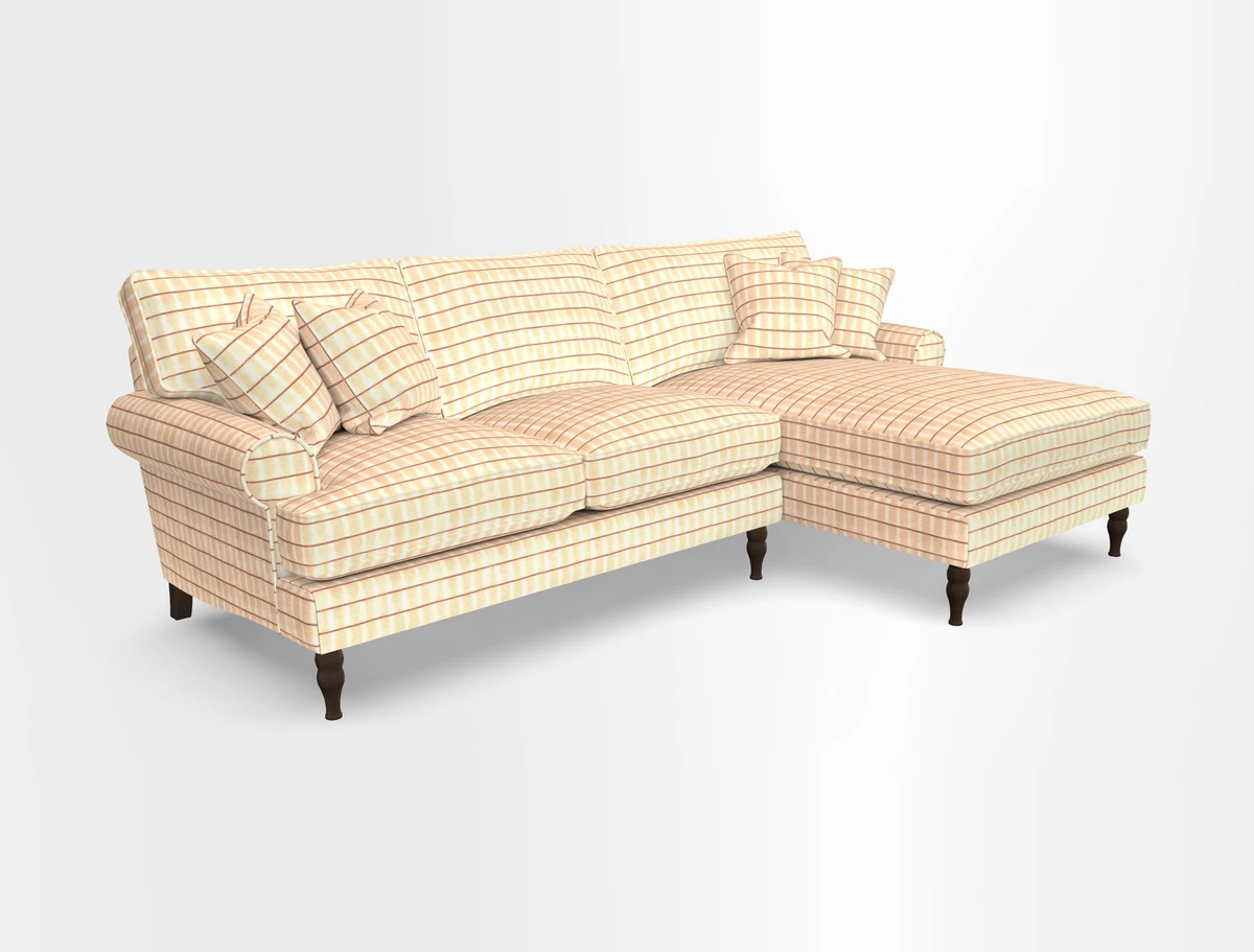 Cooksbridge chaise sofa RHF in Two Tone Plain Biscuit