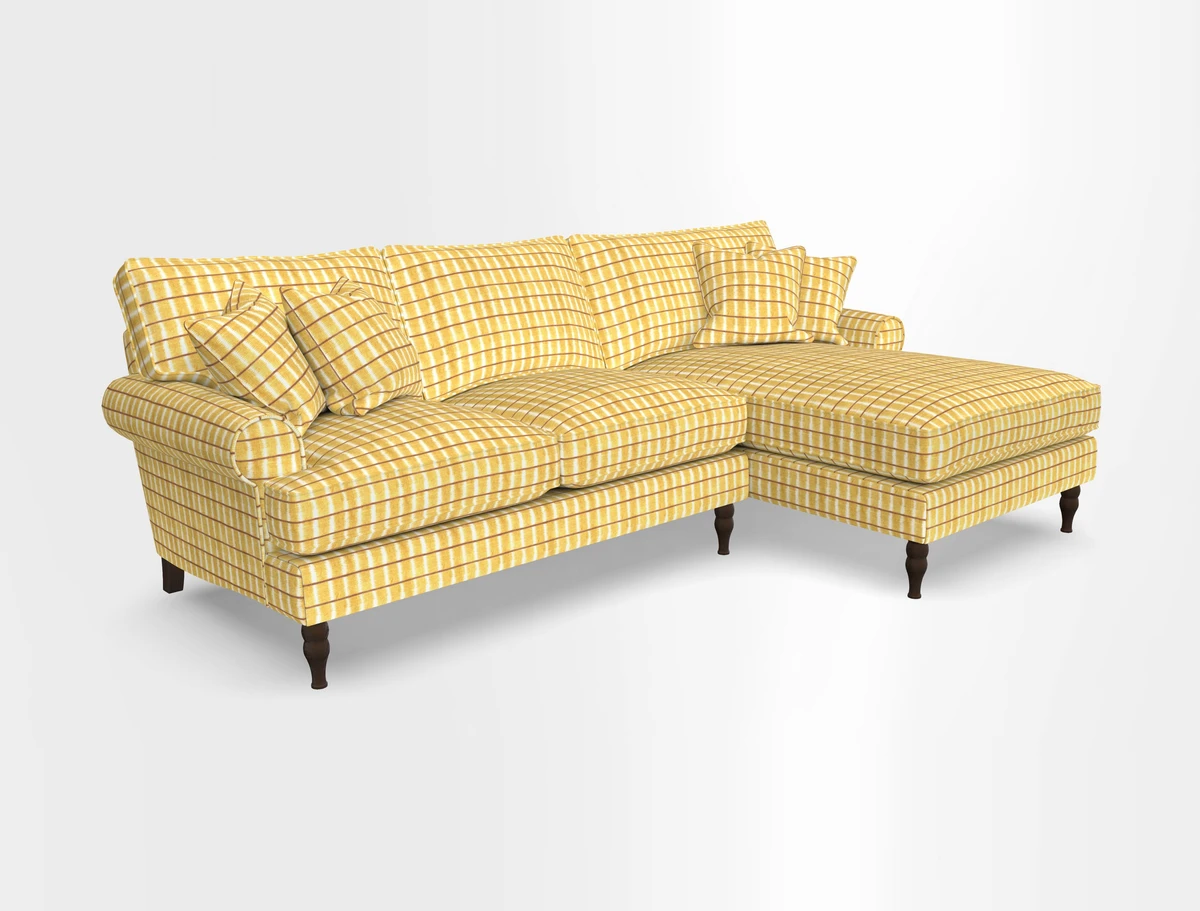 Cooksbridge chaise sofa RHF in Two Tone Plain Biscuit