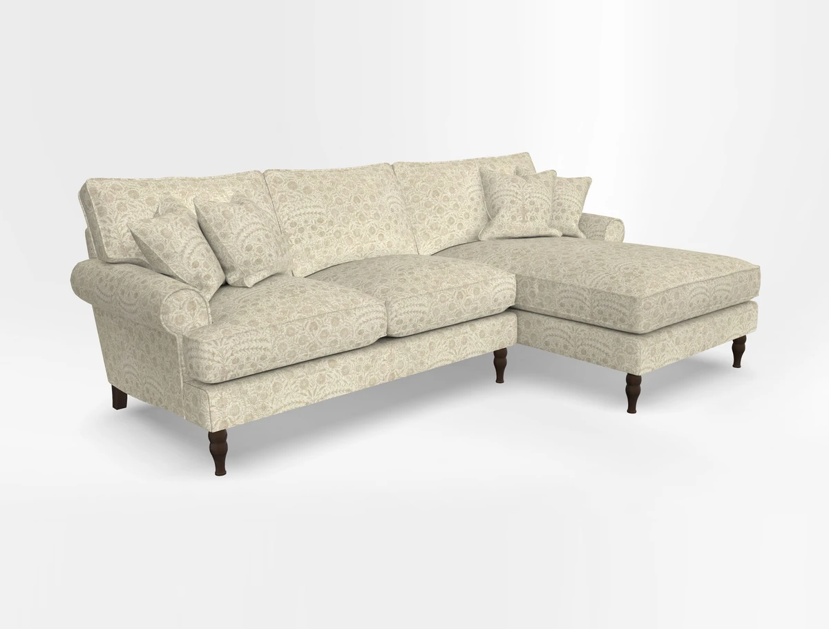 Cooksbridge chaise sofa RHF in Two Tone Plain Biscuit